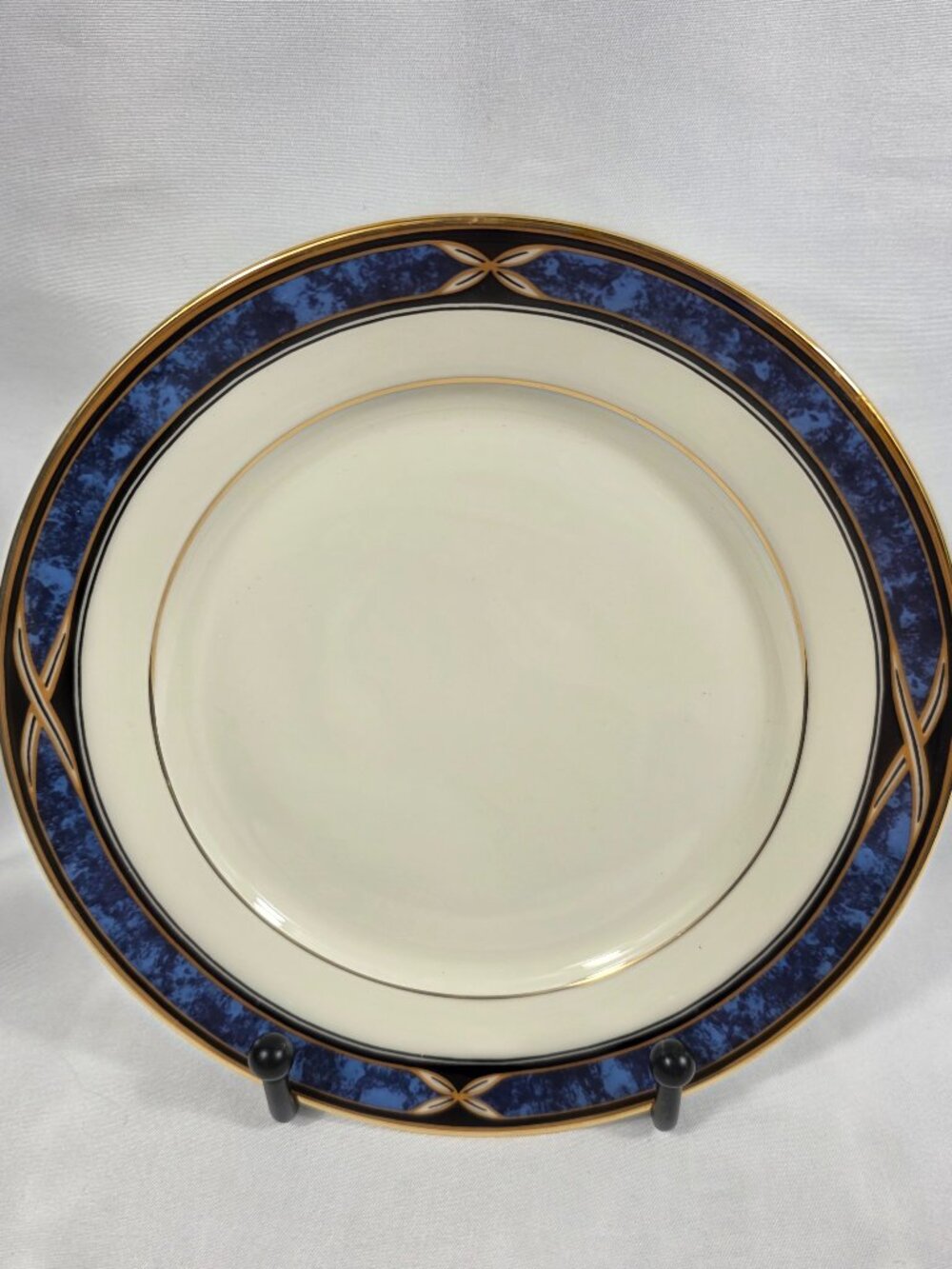 Lenox Mountain View American Home Bread Plate Blue Marble Rim